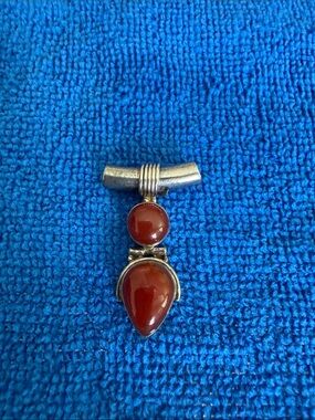 Sterling Silver and Red Carnelian Pendant